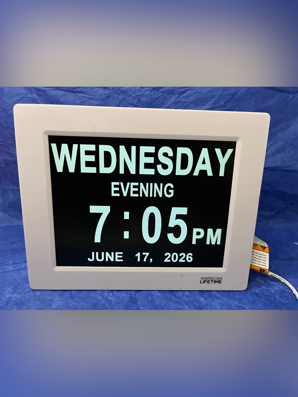 American Lifetime Digital Calendar Day Clock Memory Loss Dementia Vision 8”